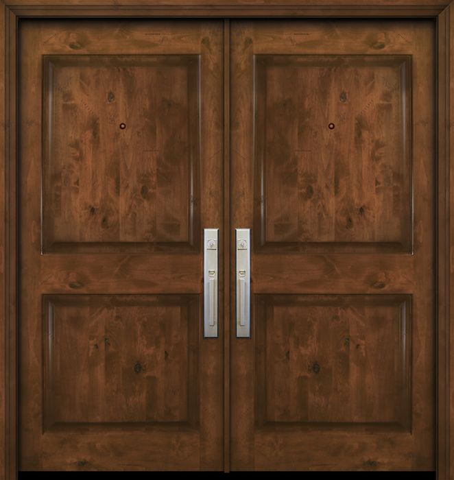 80" Double 2 Panel Square Estancia Alder Door