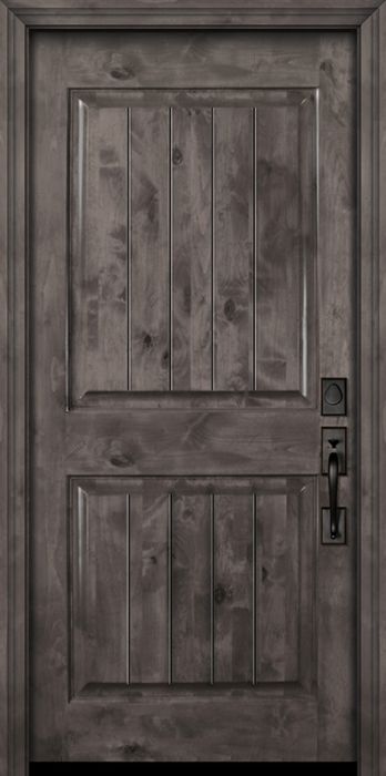 42" x 80" 2 Panel Square V-Grooved Estancia Alder Door