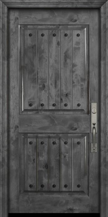 80&quot; 2 Panel Square Estancia Alder Door with Clavos