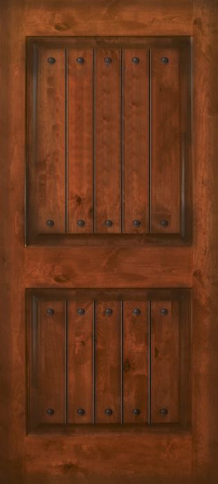 80&quot; 2 Panel Square Estancia Alder Door with Clavos