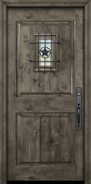 80&quot; 2 Panel Square Estancia Alder Door with Speakeasy