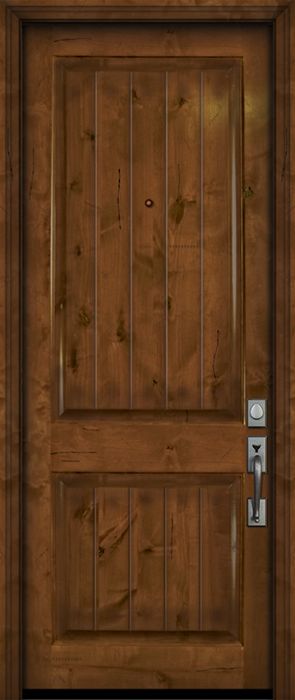 96" 2 Panel V-Grooved Estancia Alder Door