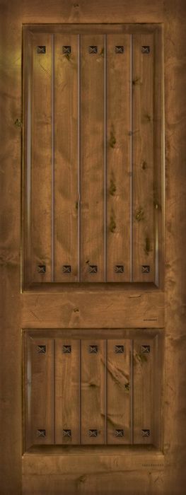 42&quot; x 96&quot; 2 Panel Estancia Alder Door with Clavos