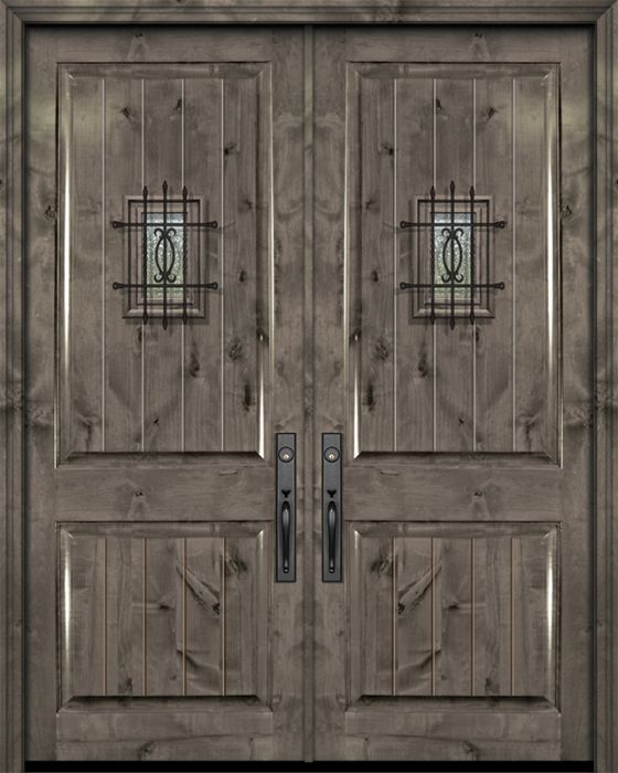 42&quot; x 96&quot; Double 2 Panel Estancia Alder Door with Speakeasy