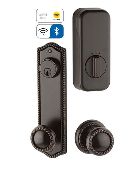 Rope 5-1/2" Center to Center Keyed Single Cylinder Sideplate with EMPowered Motorized Smart Lock Upgrade