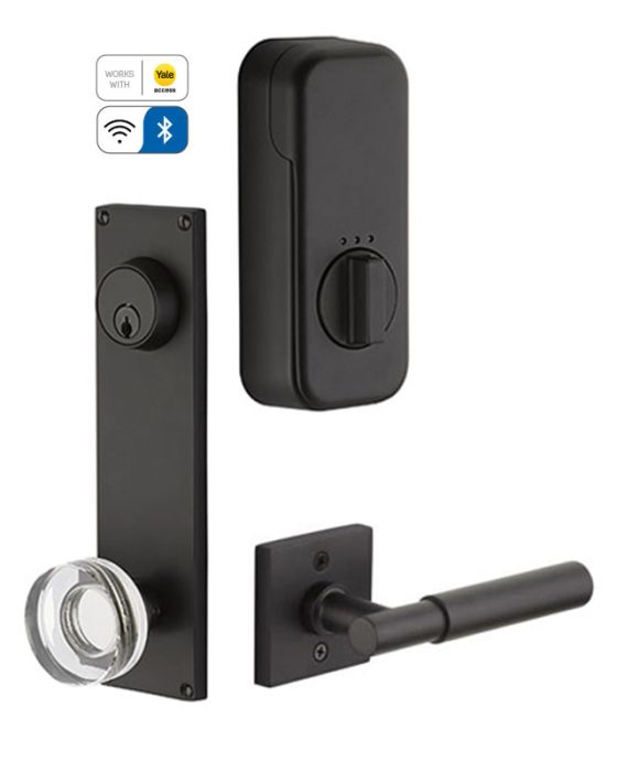 Modern 5-1/2" Center to Center Keyed Single Cylinder Sideplate with EMPowered Motorized Smart Lock Upgrade