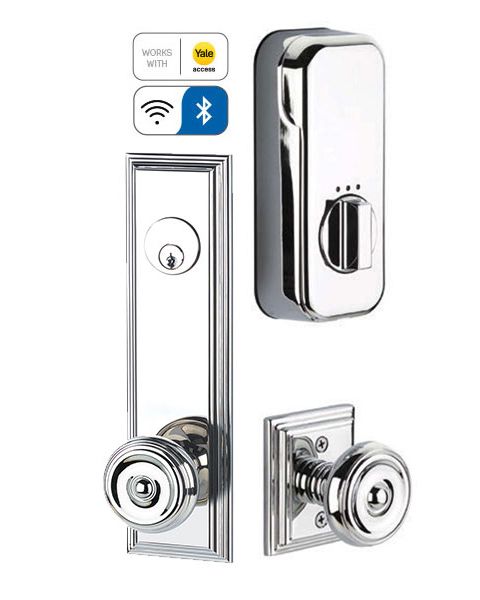 Wilshire 5-1/2" Center to Center Keyed Single Cylinder Sideplate with EMPowered Motorized Smart Lock Upgrade