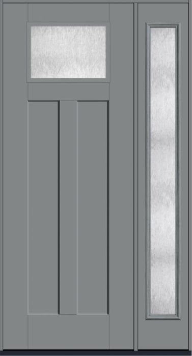 96 Chord Craftsman Top View 2 Panel Shaker Smooth Fiberglass Single Door,Sidelite , WBD Impact