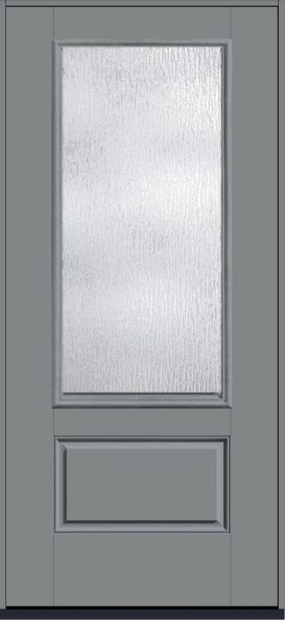 80 Rainglass 3/4 Lite 1 Panel Smooth Fiberglass Single Door , WBD Impact