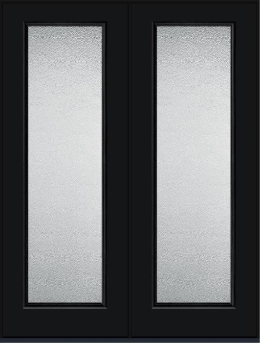 96 Granite Full Lite Smooth Fiberglass Double Doors , WBD Impact
