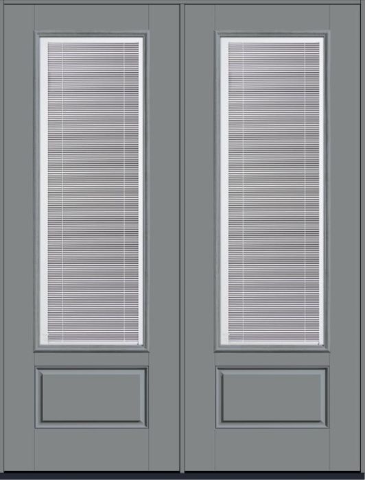 96 Low-E Raise/Tilt Smooth 3/4 Lite 1 Panel Fiberglass Double Doors , WBD Impact
