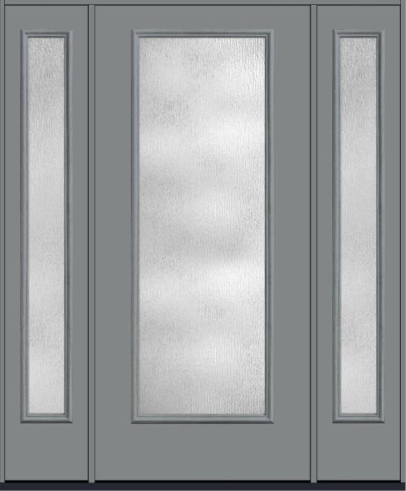 80 Rainglass Full Lite Smooth Fiberglass Single Door,Sidelites , WBD Impact
