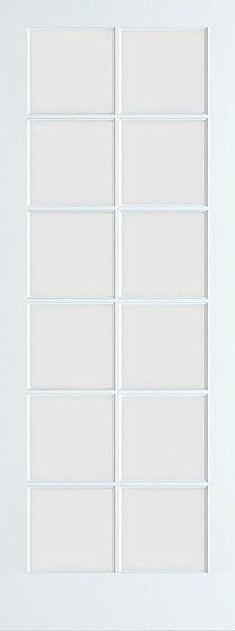 96" 12 Lite French Primed Wood Single Door