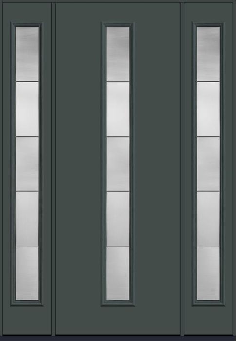 96 Axis Modern Pulse Linea Centered Smooth Fiberglass Single Door,Sidelites , WBD Impact