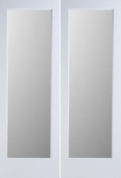 80 Primed 1 Lite French Frosted Glass Double Door