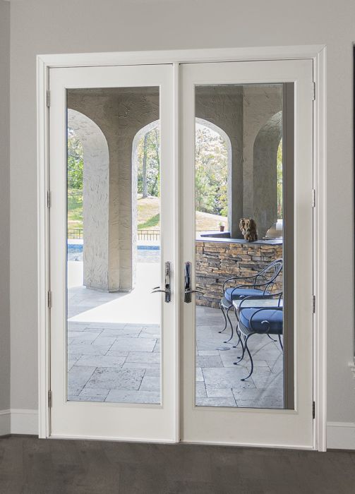 Low-e 96" Full Lite Fiberglass Double Door