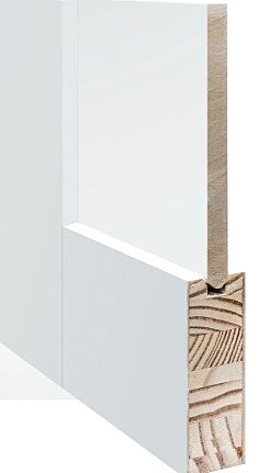 96" Primed Wood Louver over Louver Double Door
