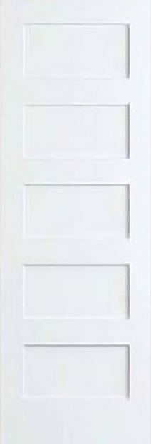 80" 5-Panel Shaker Primed Wood Single Door