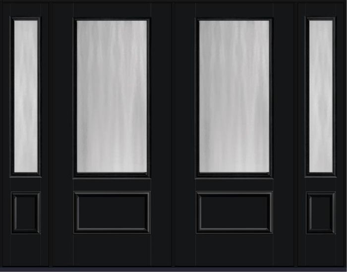 80 Chinchilla 3/4 Lite 1 Panel Smooth Fiberglass Double Door,Sidelites , WBD Impact