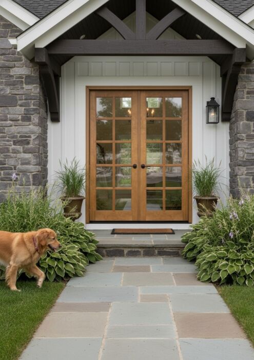 Mahogany Full Lite, 10 Lite SDL Double Door|G1001-OG