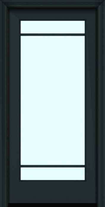 Impact 80" Full Lite 3 Lite Horizontal SDL Nova 90 Modern Smooth Fiberglass Single Door