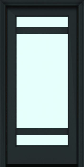 Impact 80" Full Lite 3 Lite Horizontal 3.5" SDL Nova 90 Modern Smooth Fiberglass Single Door