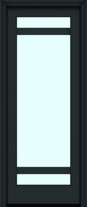 Impact 96" Full Lite 3 Lite Horizontal 3.5" SDL Nova 90 Modern Smooth Fiberglass Single Door