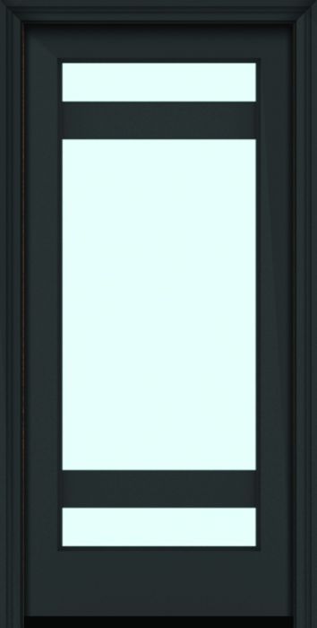 80" Full Lite 3 Lite Horizontal 5" SDL Nova 90 Modern Smooth Fiberglass Single Door