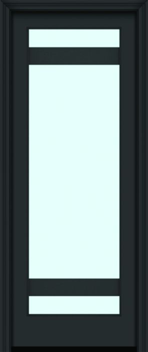 96" Full Lite 3 Lite Horizontal 5" SDL Nova 90 Modern Smooth Fiberglass Single Door