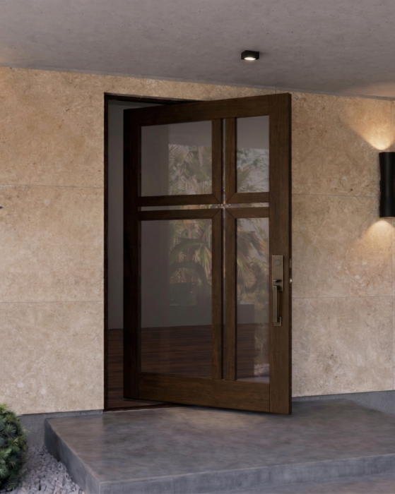 Mahogany KROSSA SDL Contemporary Modern Shaker Pivot Door