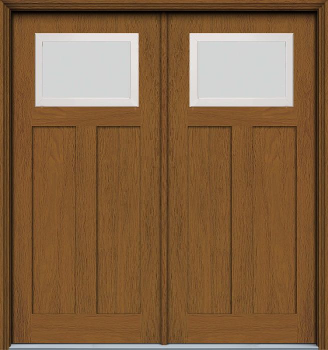 80" Blanca Top View 2 Panel Firgrain Fiberglass Double Door, WBD Impact