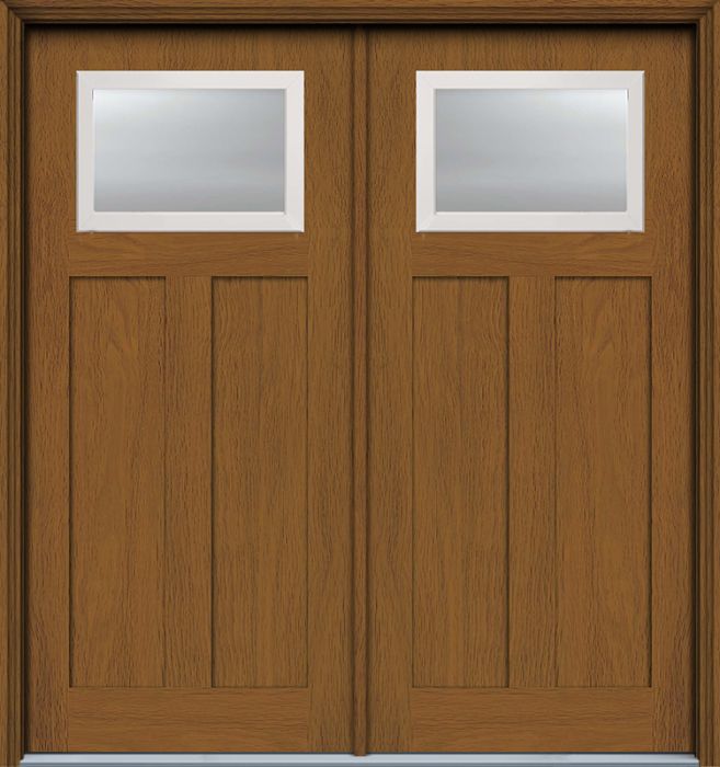 80" Top View 2 Panel Firgrain Fiberglass Double Door, WBD Impact