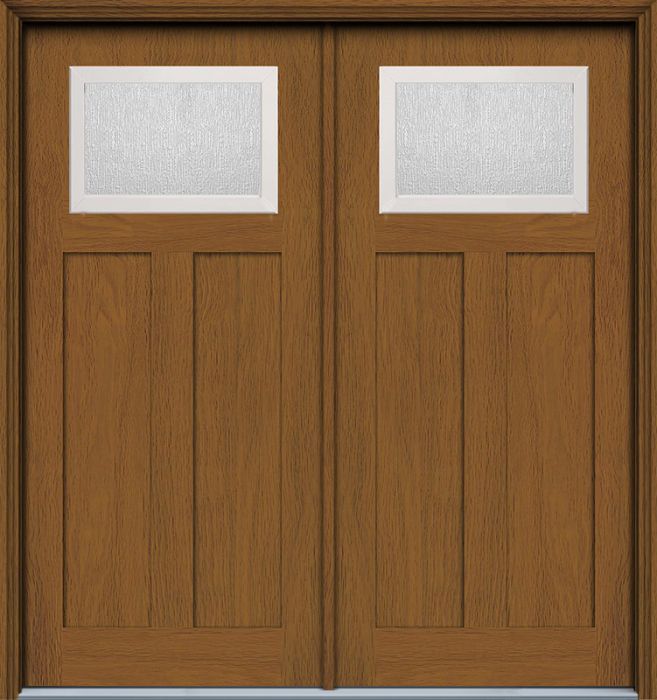 80" Rain Top View 2 Panel Firgrain Fiberglass Double Door, WBD Impact
