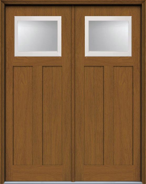96" Top View 2 Panel Firgrain Fiberglass Double Door, WBD Impact