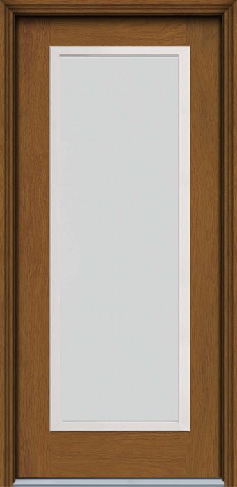 80" Blanca Narrow Full Lite Contemporary Woodgrain Fiberglass Single Door, HVHZ Impact