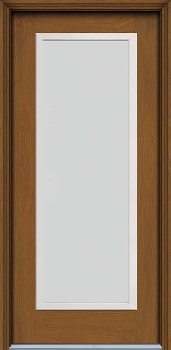 80" Blanca Full Lite Contemporary Woodgrain Fiberglass Single Door, WBD Impact