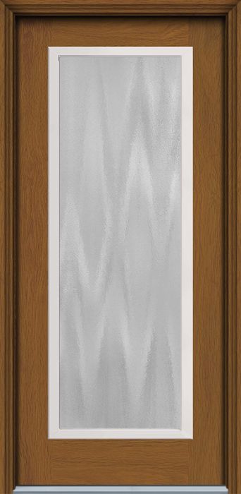 80" Chinchilla Full Lite Contemporary Woodgrain Fiberglass Single Door, WBD Impact