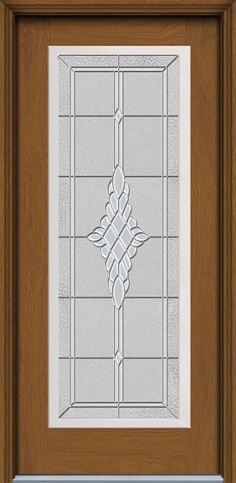 80" Grace Full Lite Woodgrain Fiberglass Single Door, WBD Impact