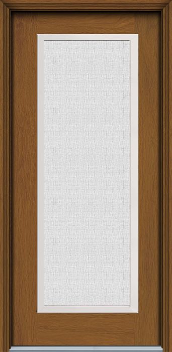 80" Linen Full Lite Contemporary Woodgrain Fiberglass Single Door, WBD Impact