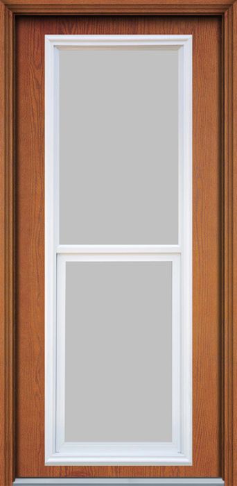 80" Vent Full Lite Woodgrain Fiberglass Single Door, WBD Impact