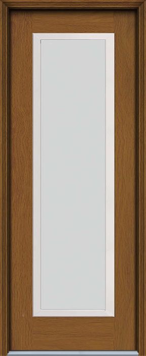 96" Blanca Narrow Full Lite Contemporary Woodgrain Fiberglass Single Door, HVHZ Impact