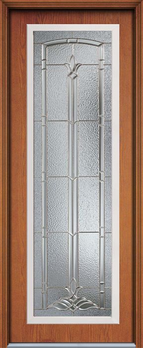 96" Bristol Full Lite Woodgrain Fiberglass Single Door, WBD Impact
