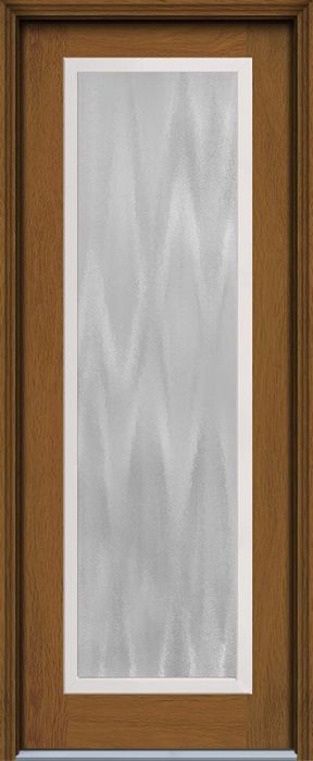 96" Chinchilla Full Lite Contemporary Woodgrain Fiberglass Single Door, HVHZ Impact