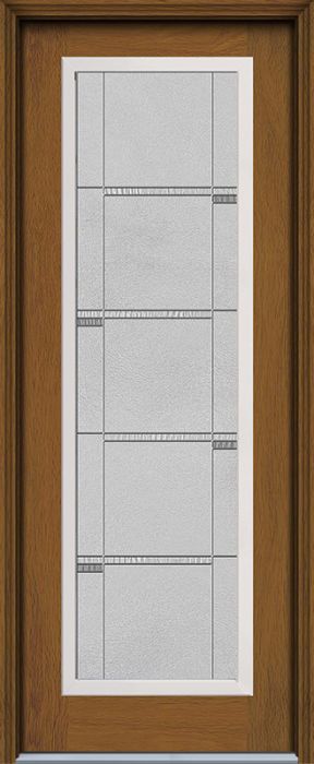 96" Crosswalk Full Lite Contemporary Woodgrain Fiberglass Single Door, WBD Impact