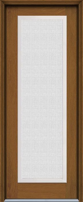 96" Linen Full Lite Contemporary Woodgrain Fiberglass Single Door, HVHZ Impact