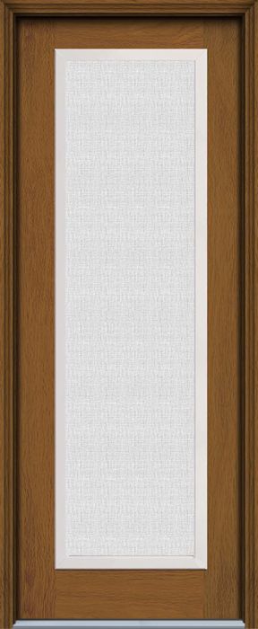 96" Linen Full Lite Contemporary Woodgrain Fiberglass Single Door, WBD Impact