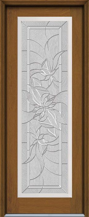 96" Renewed Impressions Full Lite Contemporary Woodgrain Fiberglass Single Door, HVHZ Impact