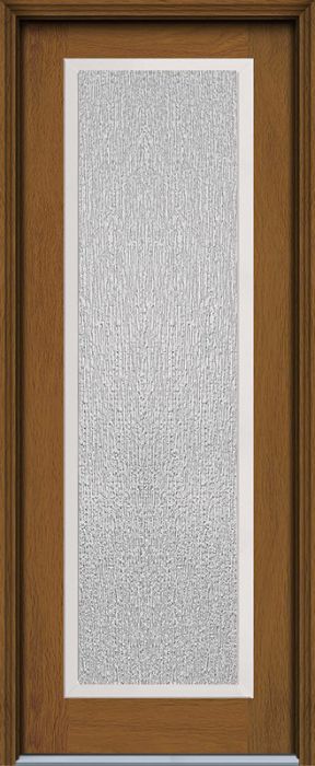96" Rain Full Lite Contemporary Woodgrain Fiberglass Single Door, WBD Impact