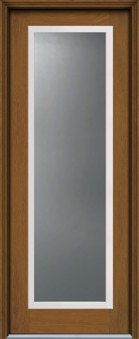 96" Turtle Full Lite Contemporary Woodgrain Fiberglass Single Door, WBD Impact