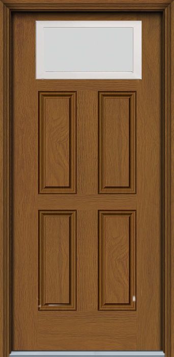 80" Blanca Top View 4 Panel Colonial Woodgrain Fiberglass Single Door, WBD Impact